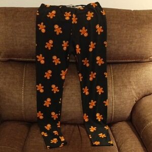 Bobbie Brooks Ginger Bread Man Leggings Size Med Gently Loved